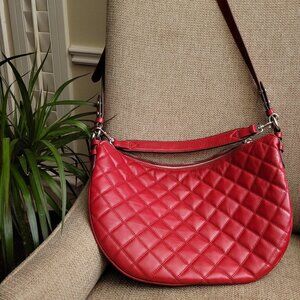 NWOT Aimee Kestenberg You're A Star Convertible Hobo Red Leather Crossbody Bag